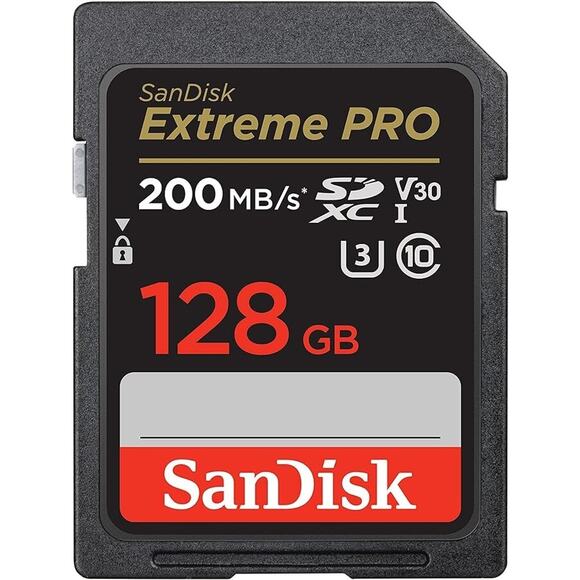 SanDisk 128GB Extreme PRO SDXC UHS-I Memory Card - C10 U3 V30 4K UHD SD Card